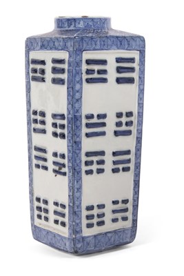 Lot 116 - A Chinese porcelain Cong vase of archaic shape...