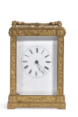 Lot 392 - A 19th Century French carriage clock with...