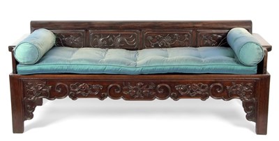 Lot 415 - A Chinese late Qing Dynasty hardwood opium...