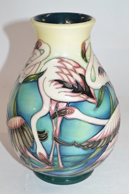 Lot 293 - Moorcroft Trial Vase: Flamingos Dated 2000