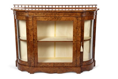 Lot 436 - A Victorian walnut credenza with galleried...