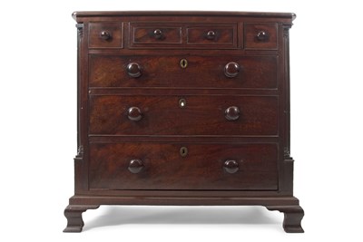 Lot 443 - A Georgian mahogany batchelors chest, in the...