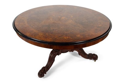 Lot 441 - A Victorian burr walnut and inlaid centre...