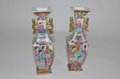 Lot 214 - A pair of Cantonese vases
