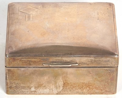 Lot 15 - George VI silver cigarette box of rectangular...