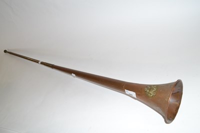 Lot 444 - Large copper post horn marked Royal Mail