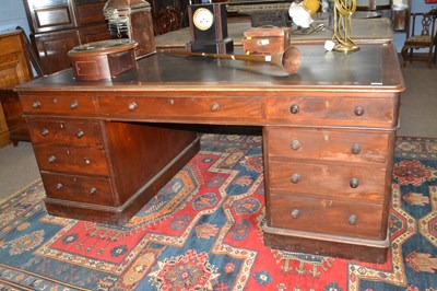 Lot 447 - Victorian mahogany partners desk of twin...