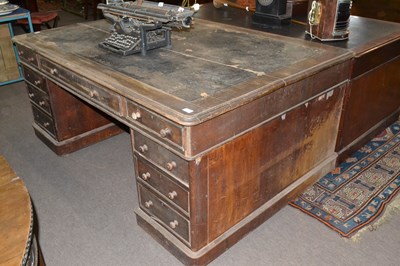 Lot 438 - A Victorian mahogany partners desk, twin...