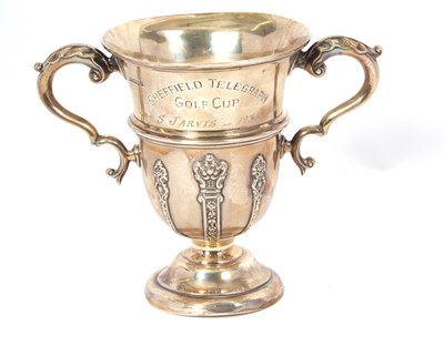 Lot 28 - A George V small silver twin handled trophy,...