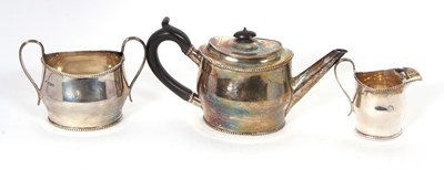 Lot 29 - George V silver three piece bachelors tea...