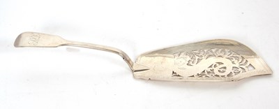 Lot 38 - A Victorian silver fish slice, fiddle pattern...