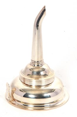 Lot 45 - An Elizabeth II silver wine funnel of typical...