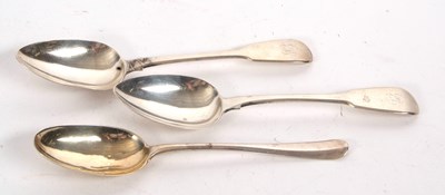 Lot 57 - Pair of George III fiddle pattern silver...