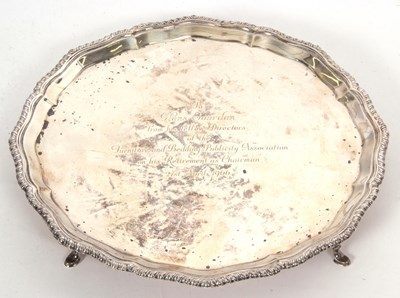 Lot 59 - An Edward VII silver salver of shaped circular...