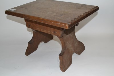 Lot 463 - A Jack Grimble oak stool of rectangular form,...
