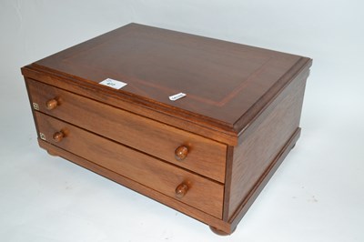 Lot 477 - 20th Century hardwood two drawer collectors...