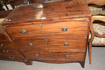 Lot 492 - A Georgian mahogany three drawer chest with...