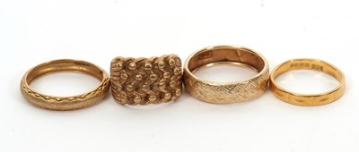 Lot 267 - Three gold rings and another ring: to include...