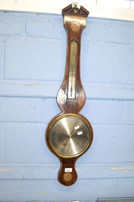 Lot 498 - A Georgian mahogany barometer with silvered...