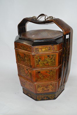 Lot 527 - 20th Century Chinese stacking box or foot...