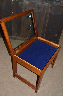 Lot 557 - Small hardwood bijouterie table with hinged...
