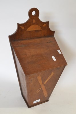 Lot 563 - A wall mounted mahogany cutlery box with...