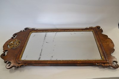 Lot 564 - A Georgian walnut framed wall mirror with...