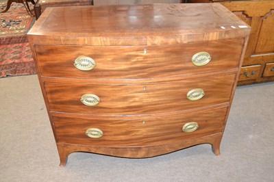 Lot 567 - Georgian mahogany and cross banded bow front...