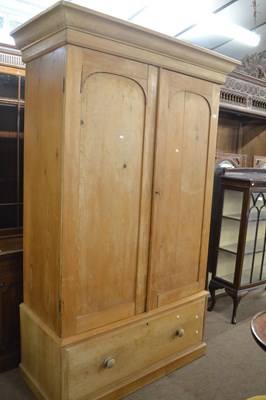 Lot 571 - Victorian pine wardrobe with moulded cornice...