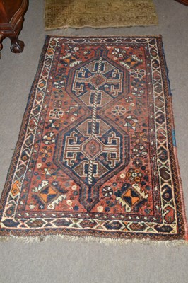 Lot 573 - A small Turkish wool floor rug with double...