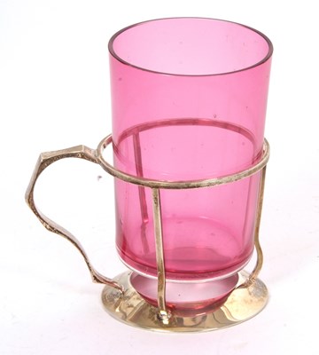 Lot 67 - An Art Deco silver glass holder of plain...