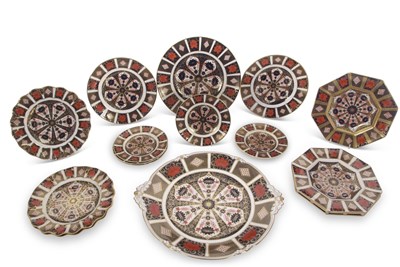 Lot 39 - Group of Royal Crown Derby plates, Imari 1128...
