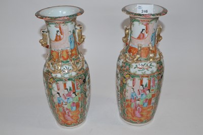 Lot 246 - A pair of 19th Century Cantonese porcelain...