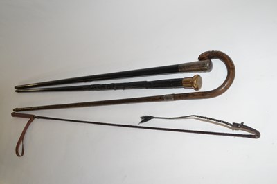 Lot 248 - A group of three walking canes, one with a...
