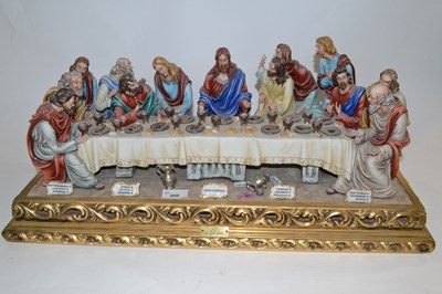 Lot 260 - A Capodimonte figural group of The Last Supper...