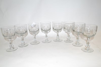Lot 276 - A group of eight goblets with baluster stems,...