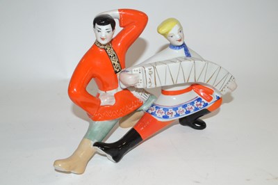 Lot 284 - A pair of Russian dancers with blue factory...