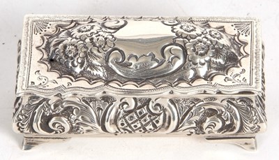 Lot 83 - An Edwardian silver trinket box of sarcophagus...