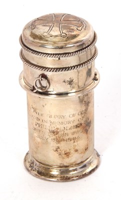 Lot 86 - A cased silver travelling communion set of...