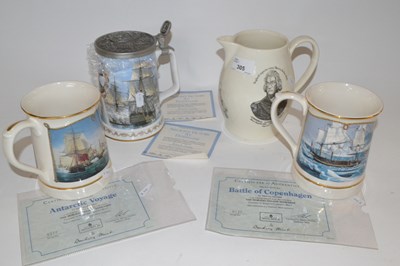 Lot 305 - A Wedgwood jug with a print of Lord Nelson...