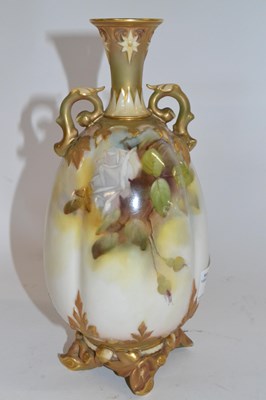 Lot 309 - A Royal Worcester vase of ribbed form standing...