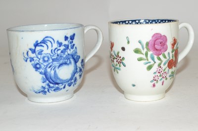 Lot 360 - An English porcelain coffee cup with blue and...