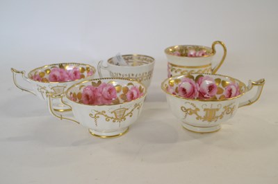 Lot 366 - Group of five English porcelain cups, mid 19th...