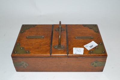 Lot 387 - An oak box for cigars and cigarettes