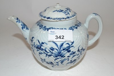 Lot 342 - A Worcester teapot circa 1760 the feather...