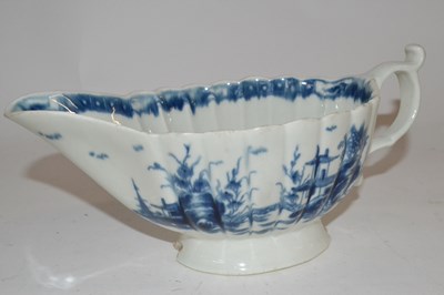 Lot 344 - A Worcester sauce boat the body painted with...