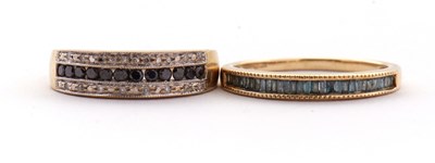 Lot 92 - Two 9ct diamond rings: to include a 9ct black...