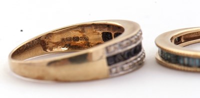 Lot 92 - Two 9ct diamond rings: to include a 9ct black...