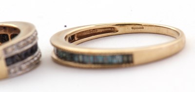 Lot 92 - Two 9ct diamond rings: to include a 9ct black...