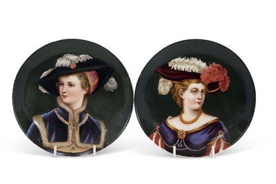 Lot 30 - A pair of 19th century continental porcelain...